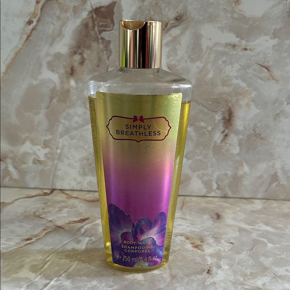 Victoria's Secret Simply Breathless Body Wash - Purple and Gold